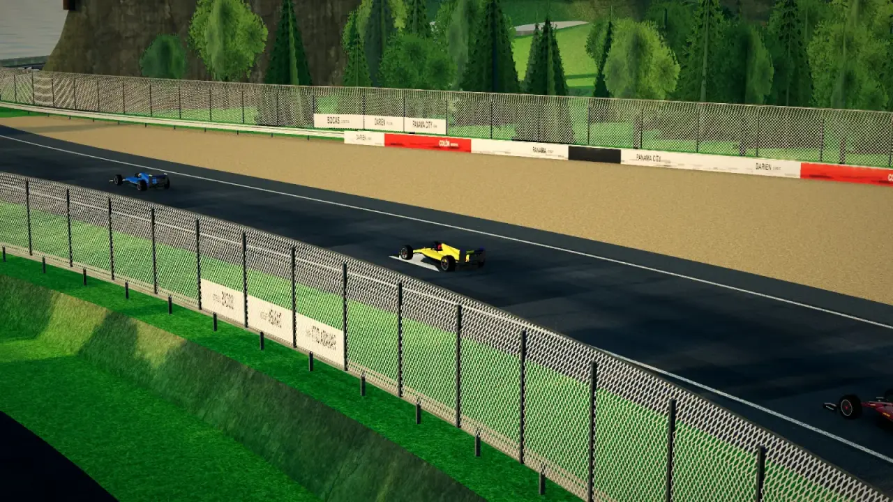 Craning over the Panama track: the Panama racing game