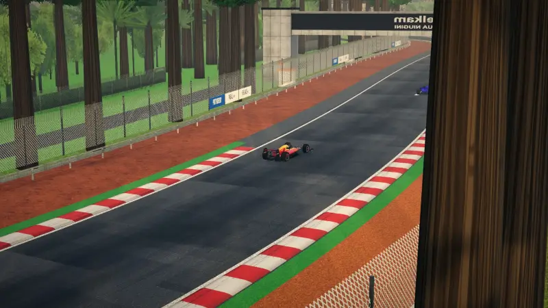 Craning over the Papua New Guinea track: Papua New Guinea racing game screenshot