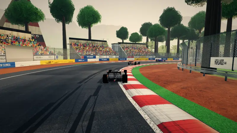 Chasing through a corner in Papua New Guinea: Papua New Guinea racing game screenshot