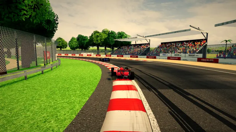 Chasing through a corner in Paraguay: Paraguay racing game screenshot