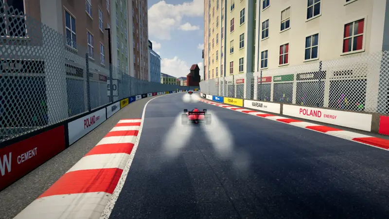 Chasing through a corner in Poland: Poland racing game screenshot