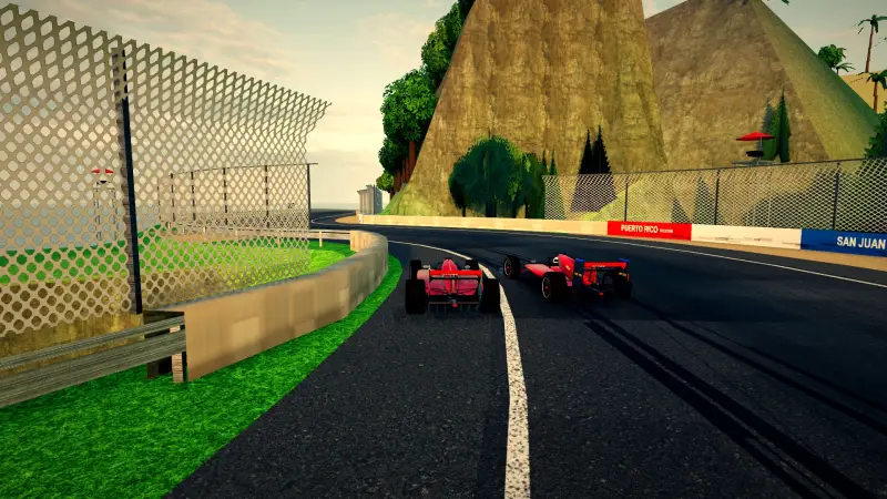Chasing through a corner in Puerto Rico: Puerto Rico racing game screenshot