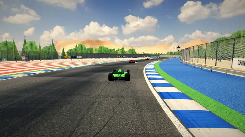 Chasing through a corner in Qatar: Qatar racing game screenshot