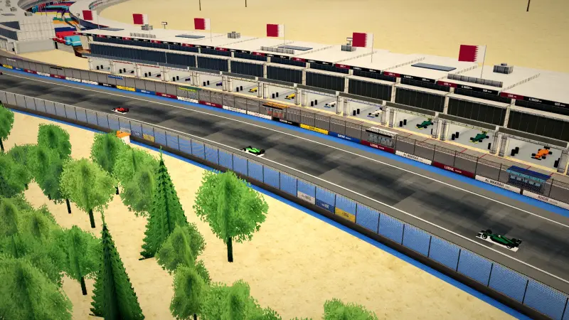 The helicopter over the Qatar circuit: Qatar racing game screenshot
