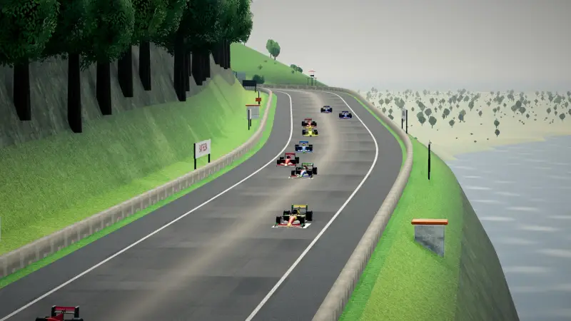 Craning over the Saint Helena track: Saint Helena racing game screenshot