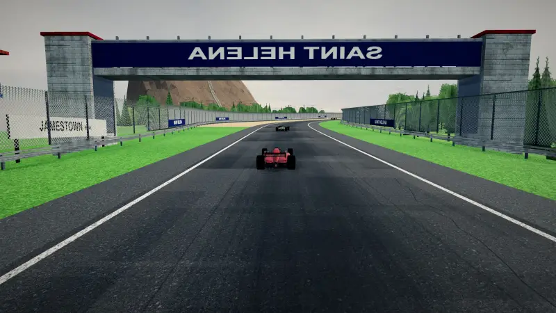 Chasing through a corner in Saint Helena: Saint Helena racing game screenshot