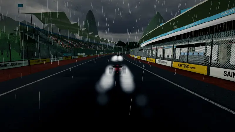 Chasing through a corner in Saint Lucia: Saint Lucia racing game screenshot