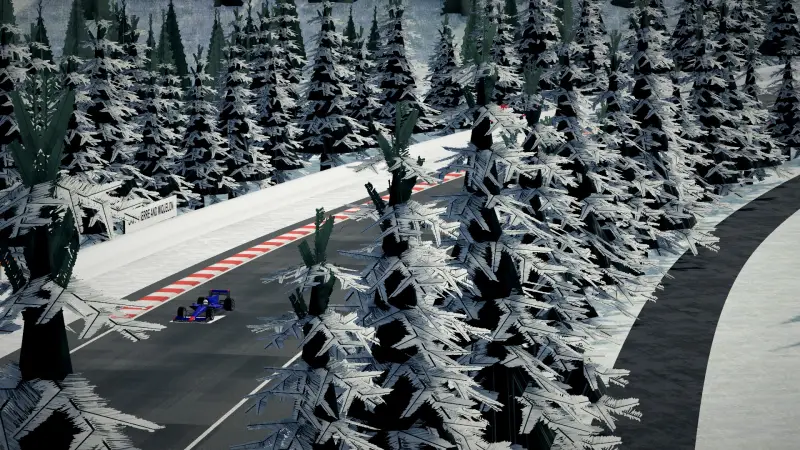 Craning over the Saint Pierre and Miquelon track: Saint Pierre and Miquelon racing game screenshot