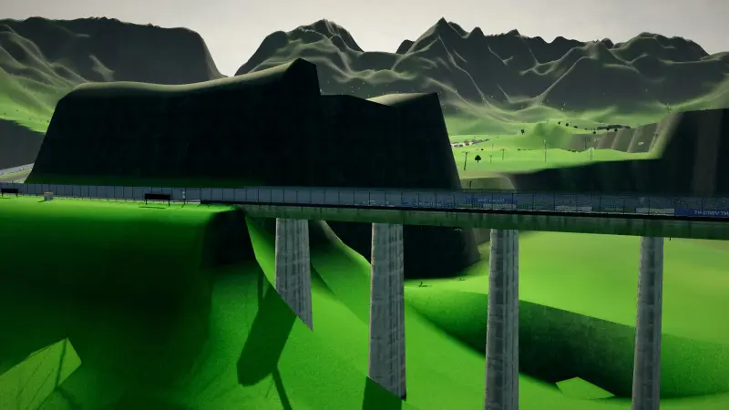 Over the viaduct, Saint Vincent: Saint Vincent racing game screenshot