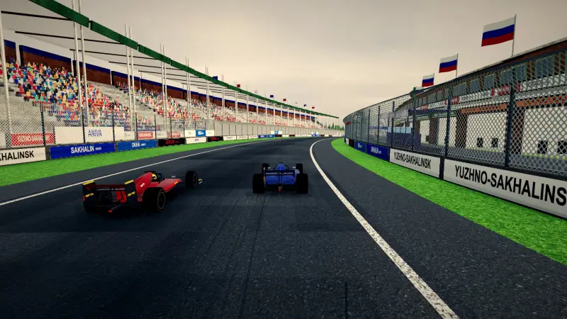 Chasing through a corner in Sakhalin: Sakhalin racing game screenshot