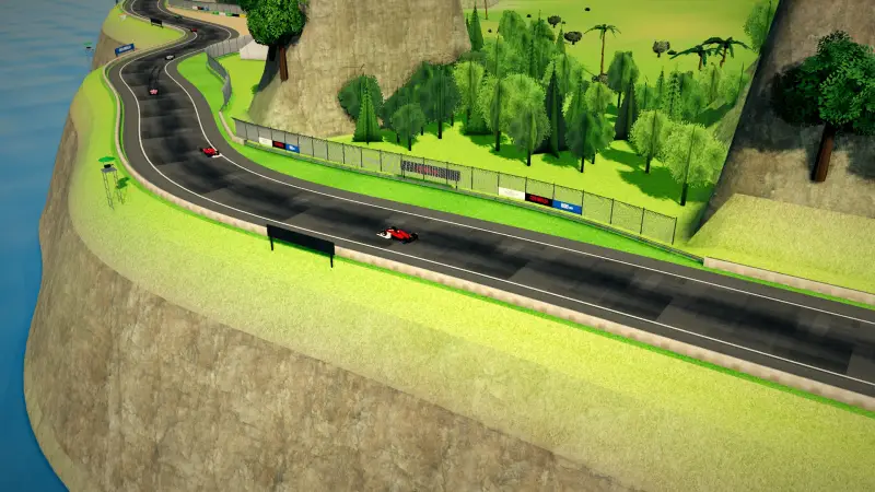 The helicopter over the Sardinia circuit: Sardinia racing game screenshot