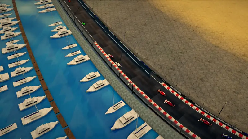 The helicopter over the Saudi Arabia circuit: Saudi Arabia racing game screenshot