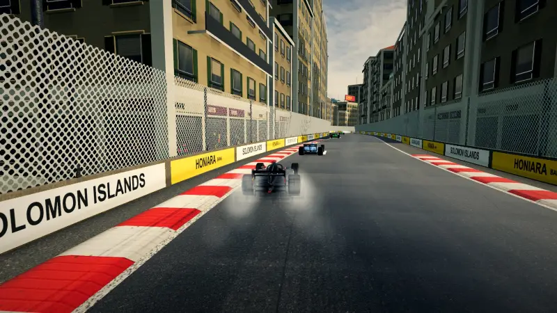 Chasing through a corner in the Solomon Islands: Solomon Islands racing game screenshot