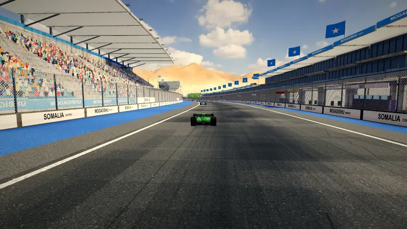 Chasing through a corner in Somalia: Somalia racing game screenshot