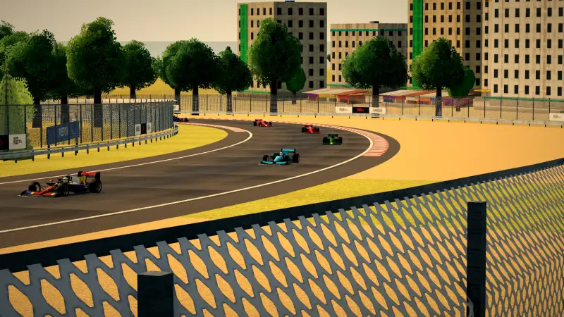 Trackside at the South Africa circuit: South Africa racing game screenshot