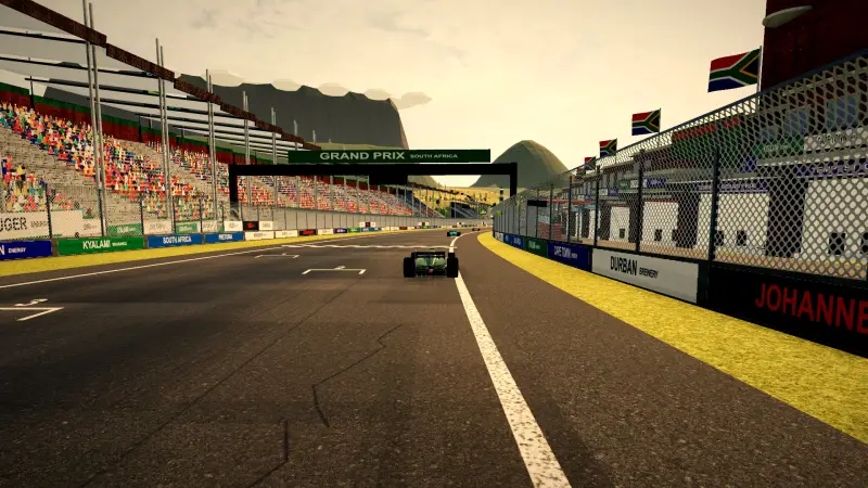 Crossing the line at the South Africa circuit: South Africa racing game screenshot