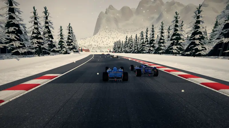 Chasing through a corner in South Georgia: South Georgia racing game screenshot