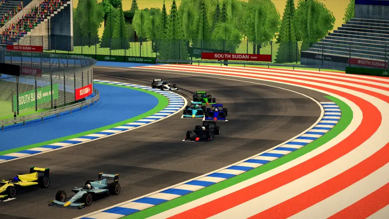 Craning over the South Sudan track: South Sudan racing game screenshot