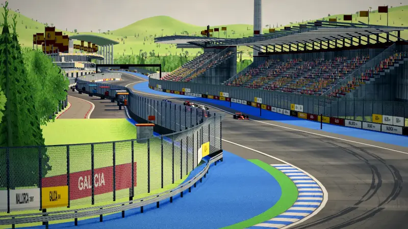 Trackside at the Spain circuit: Spain racing game screenshot