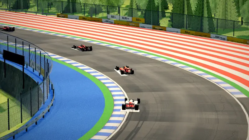 Craning over the Spain track: Spain racing game screenshot