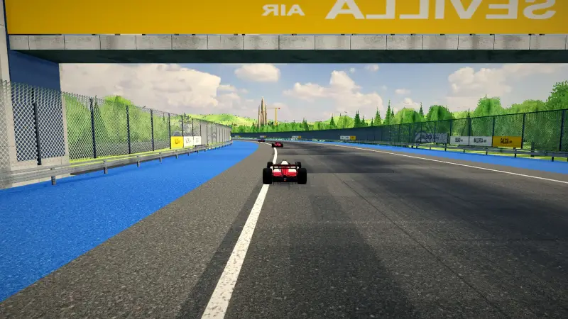 Chasing through a corner in Spain: Spain racing game screenshot