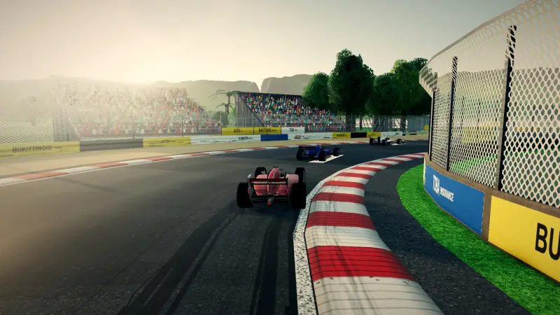 Chasing through a corner in Sumatra: Sumatra racing game screenshot