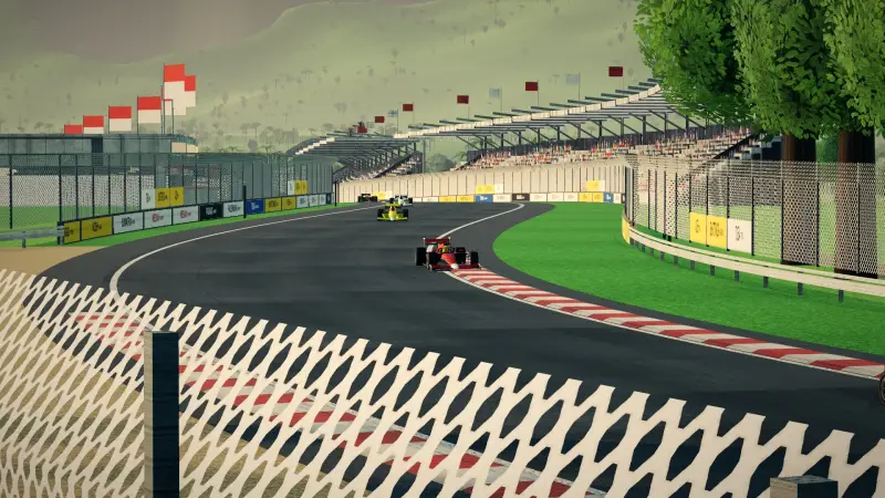 Trackside at the Sumatra circuit: Sumatra racing game screenshot