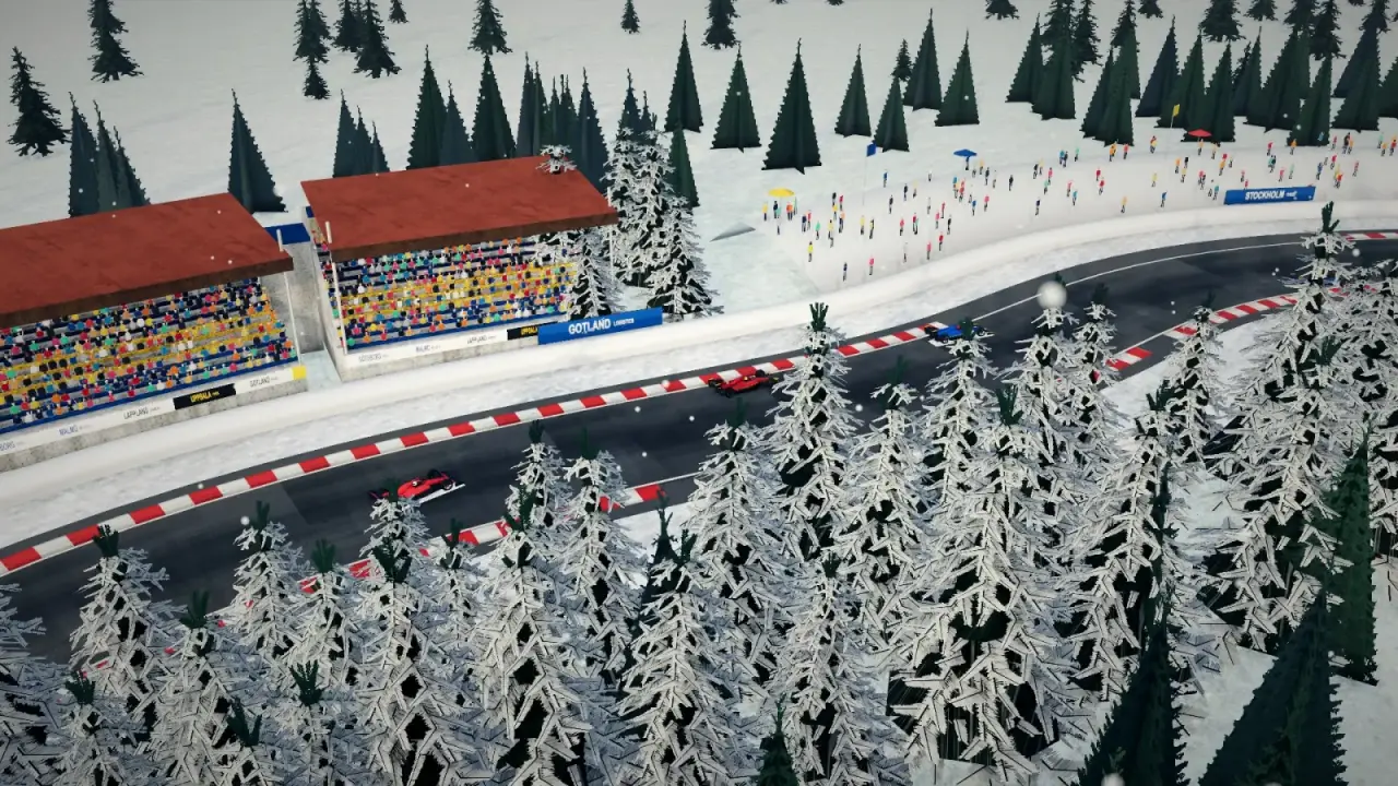 The helicopter over the Sweden circuit: the Sweden racing game
