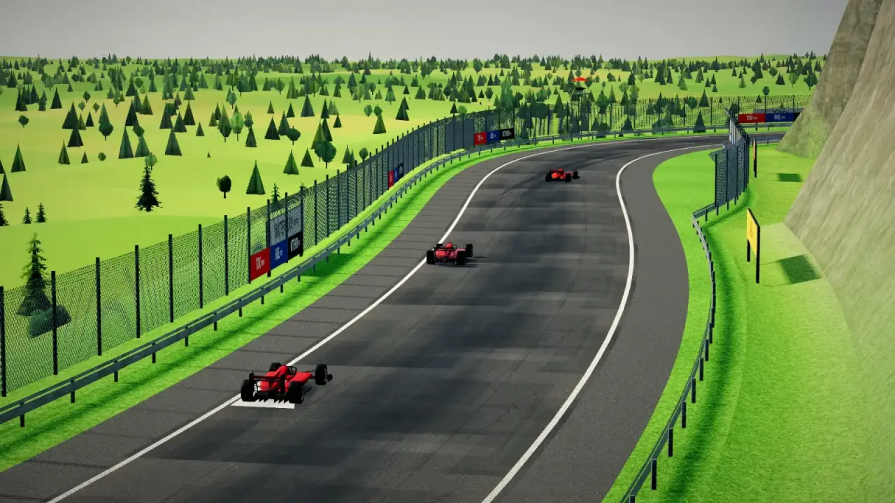 Craning over the Switzerland track: the Switzerland racing game