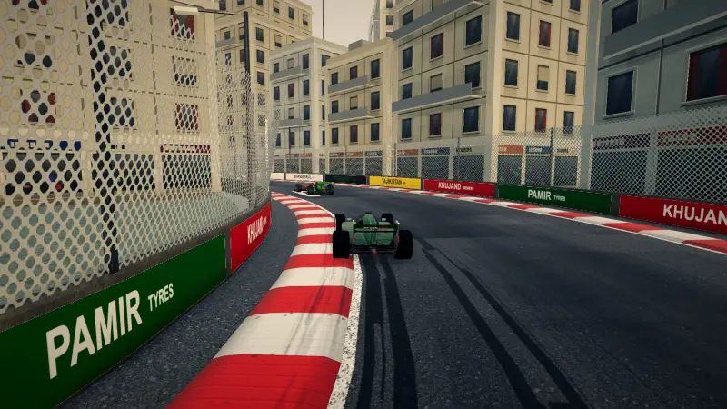 Chasing through a corner in Tajikistan: Tajikistan racing game screenshot