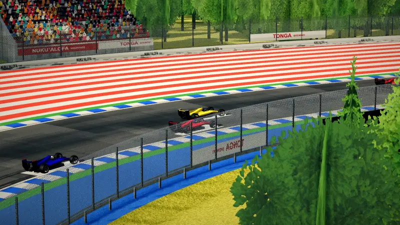 Craning over the Tonga track: Tonga racing game screenshot