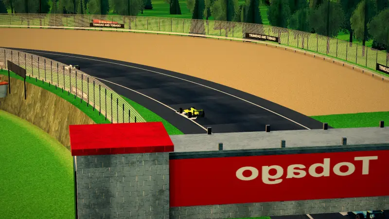 Craning over the Trinidad and Tobago track: Trinidad and Tobago racing game screenshot