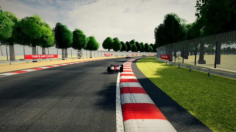 Chasing through a corner in the Turks and Caicos: Turks and Caicos racing game screenshot