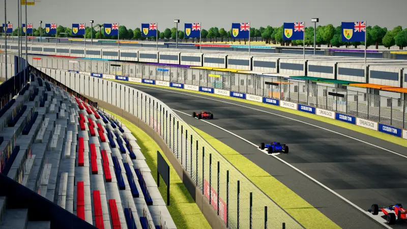 Craning over the Turks and Caicos track: Turks and Caicos racing game screenshot
