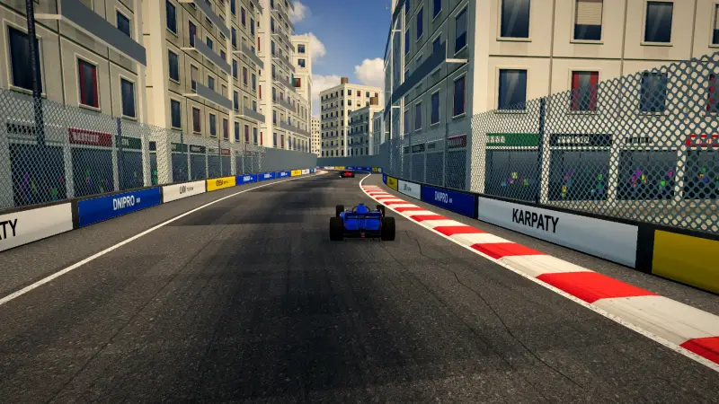 Chasing through a corner in Ukraine: Ukraine racing game screenshot