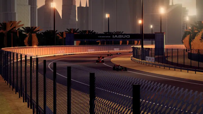 Trackside at the United Arab Emirates circuit: United Arab Emirates racing game screenshot