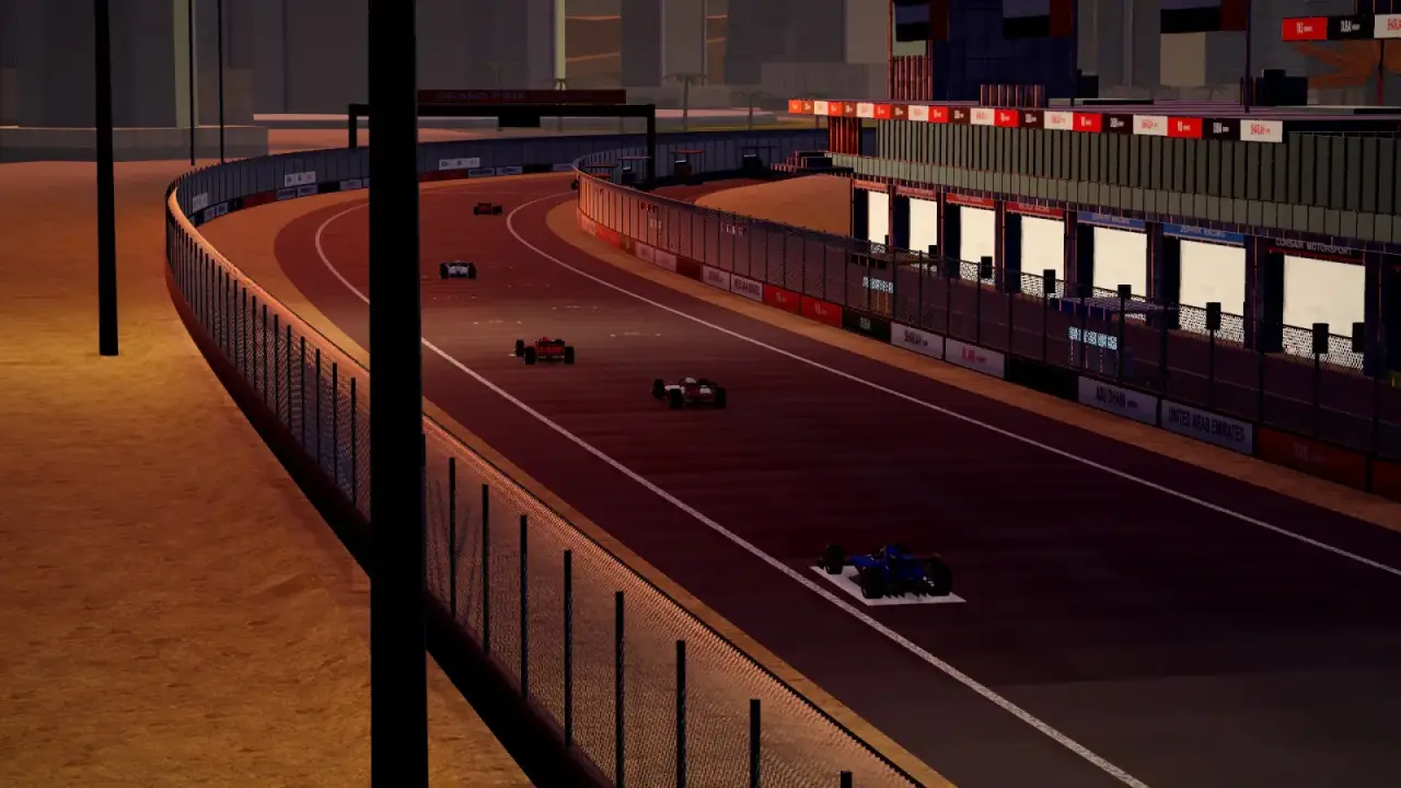 Craning over the United Arab Emirates track: the United Arab Emirates racing game