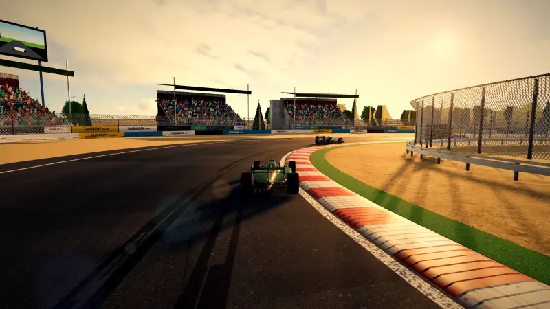 Chasing through a corner in Uzbekistan: Uzbekistan racing game screenshot