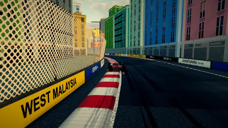 Chasing through a corner in West Malaysia: West Malaysia racing game screenshot