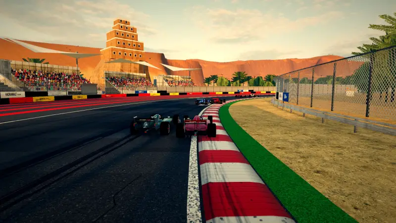 Chasing through a corner in Yemen: Yemen racing game screenshot