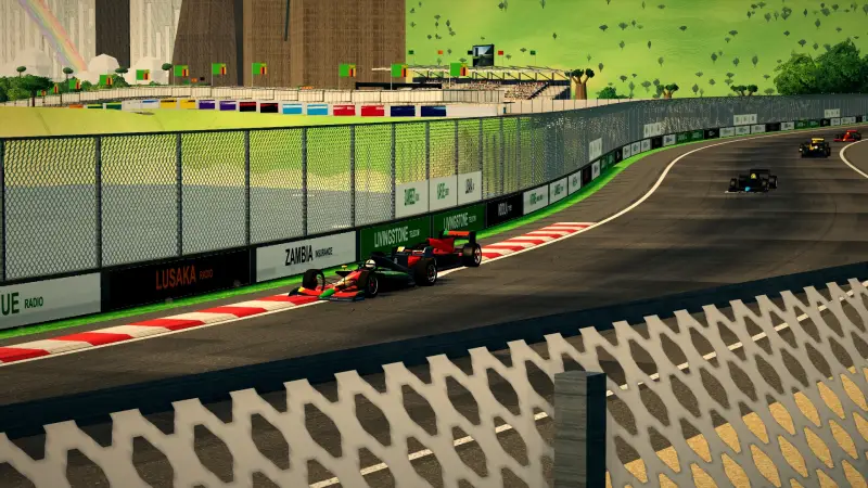 Trackside at the Zambia circuit: Zambia racing game screenshot