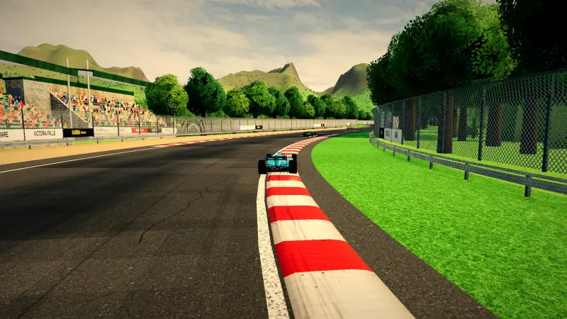 Chasing through a corner in Zimbabwe: Zimbabwe racing game screenshot